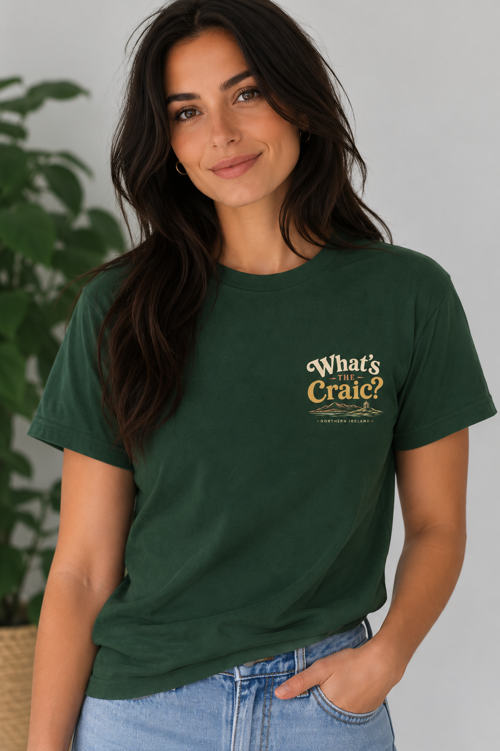 What's the Craic? T-shirt — Green Print